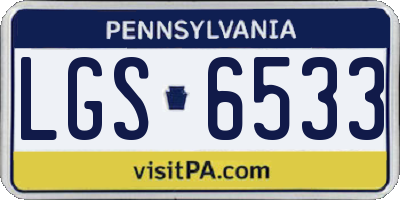 PA license plate LGS6533