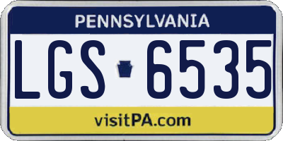 PA license plate LGS6535