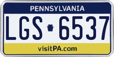 PA license plate LGS6537