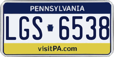 PA license plate LGS6538