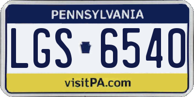 PA license plate LGS6540