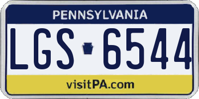 PA license plate LGS6544