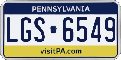 PA license plate LGS6549