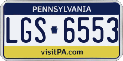 PA license plate LGS6553