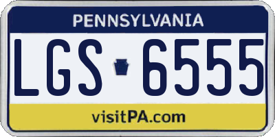 PA license plate LGS6555