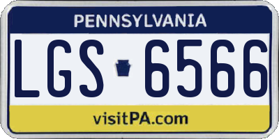 PA license plate LGS6566