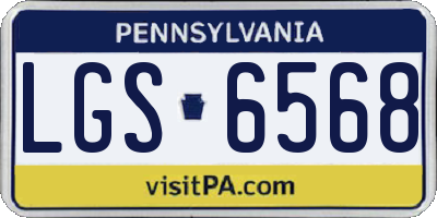 PA license plate LGS6568