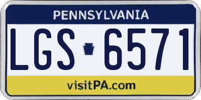 PA license plate LGS6571