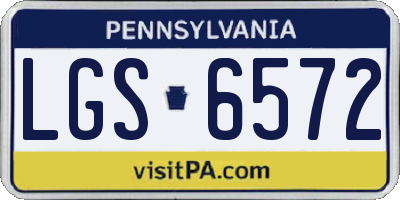 PA license plate LGS6572