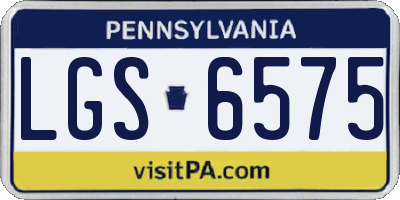 PA license plate LGS6575