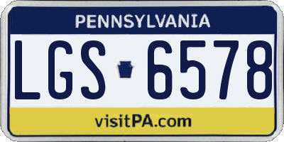PA license plate LGS6578