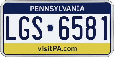 PA license plate LGS6581