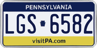 PA license plate LGS6582