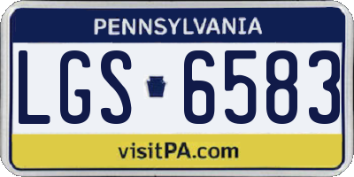 PA license plate LGS6583