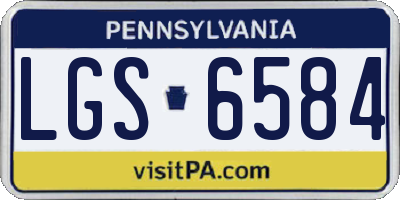 PA license plate LGS6584