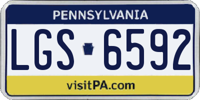 PA license plate LGS6592