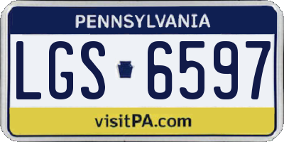 PA license plate LGS6597