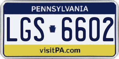 PA license plate LGS6602