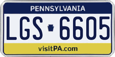 PA license plate LGS6605