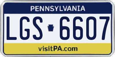 PA license plate LGS6607