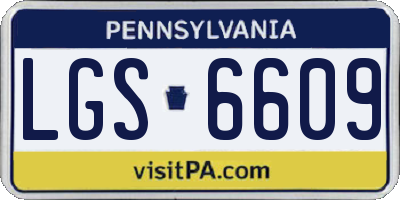 PA license plate LGS6609