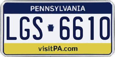 PA license plate LGS6610