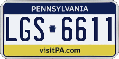 PA license plate LGS6611