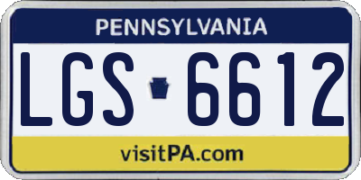 PA license plate LGS6612