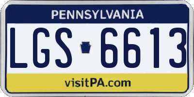 PA license plate LGS6613