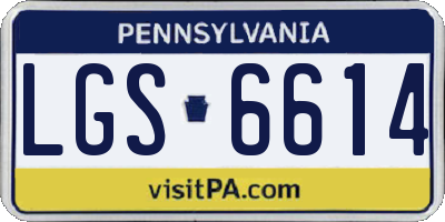 PA license plate LGS6614