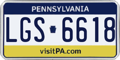 PA license plate LGS6618