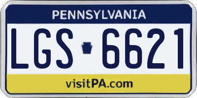 PA license plate LGS6621
