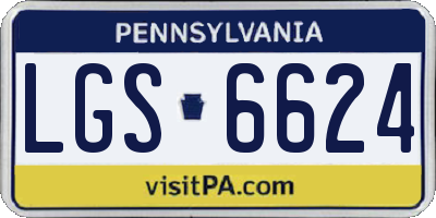 PA license plate LGS6624