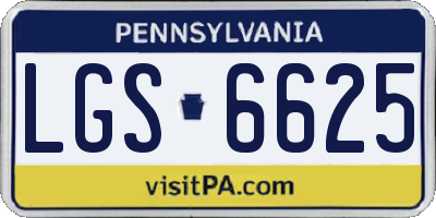 PA license plate LGS6625
