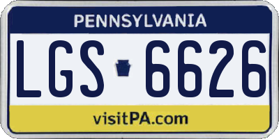 PA license plate LGS6626