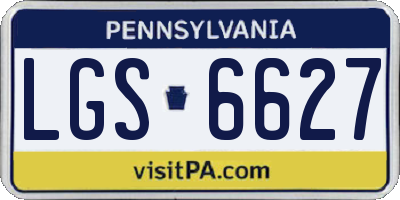 PA license plate LGS6627