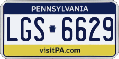 PA license plate LGS6629