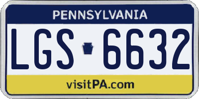 PA license plate LGS6632