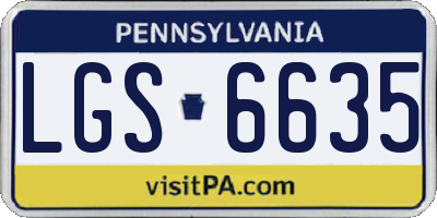 PA license plate LGS6635