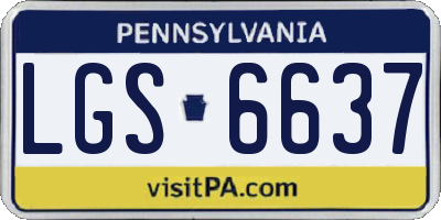 PA license plate LGS6637