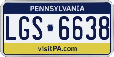 PA license plate LGS6638