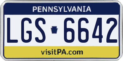 PA license plate LGS6642