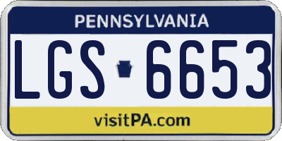 PA license plate LGS6653