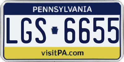 PA license plate LGS6655