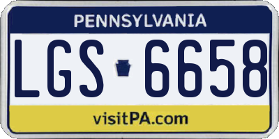 PA license plate LGS6658