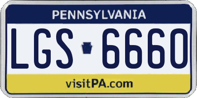 PA license plate LGS6660