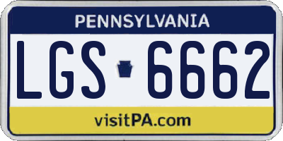 PA license plate LGS6662