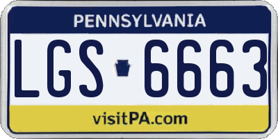 PA license plate LGS6663