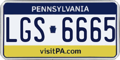 PA license plate LGS6665