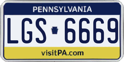 PA license plate LGS6669